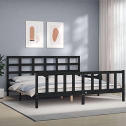 vidaXL Bed Frame with Headboard Black