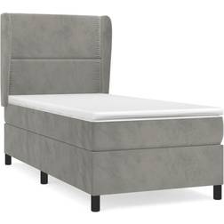 vidaXL Giroletto A Molle Con Materasso Grigio Chiaro 100x200 cm Velluto Letto Continentale