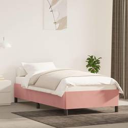 vidaXL rosa 90x190 sammet Sängram