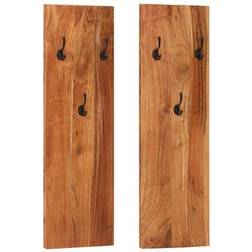 vidaXL Porte-manteaux Muraux 2 pcs 36 x 3 x 110 cm Bois d'Acacia Massif Porte-manteau