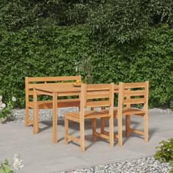 vidaXL À Manger Jardin 4 pcs Bois de Teck Massif Ensemble repas de patio