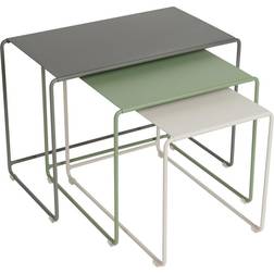 Fermob Oulala Gartenbeistelltisch 3er Set 55x30x40 cm - Rosmarin, Kaktus, Lehmgrau/Texturiert Mesa Auxiliar de Exterior