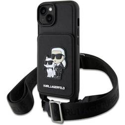 Karl Lagerfeld iPhone 14 Cover Crossbody Cardslot Cover Sort