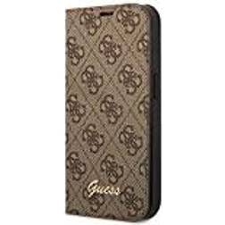 Guess GUBKP14SHG4SHW Hülle für iPhone 14 6,1" braun/Brown Book 4G Vintage Gold Logo