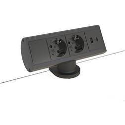 Kondator Laddningsstation Axessline Desk 2Xel/2Xusb Svart