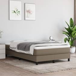 vidaXL Rembourré Lit Double 120x200 cm Taupe Lit Continental