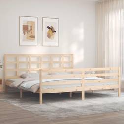 vidaXL Bed Frame with Headboard 200x200 Solid