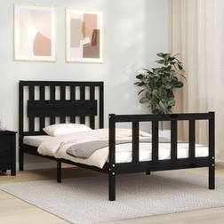 vidaXL Bed Frame with Headboard Black