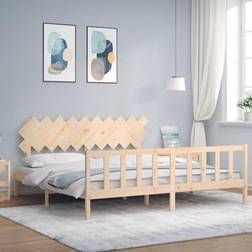 vidaXL Bed Frame with Headboard 200x200 Solid