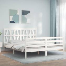 vidaXL Giroletto Con Testiera Bianco King Size In Legno Massello