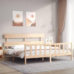 vidaXL Bed Frame with Headboard 200x200 Solid