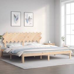 vidaXL Bed Frame with Headboard 200x200 Solid