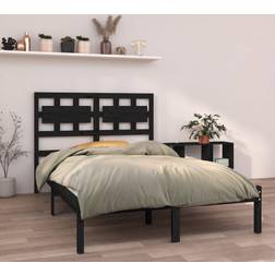 vidaXL Estructura De Cama De Madera Maciza Negra 140x200 cm