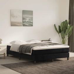 vidaXL Giroletto A Molle Con Materasso Nero 140x200 cm In Velluto Letto Continentale