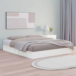 vidaXL Estructura De Cama De Madera Maciza Blanca 200x200 cm