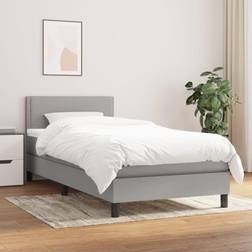 vidaXL mit Matratze 90x200 cm Hellgrau Boxspringbett