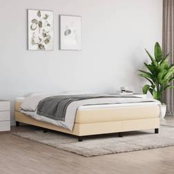 vidaXL Giroletto A Molle Con Materasso Crema 140x200 cm In Tessuto Cod Mxl 54384 Letto Continentale