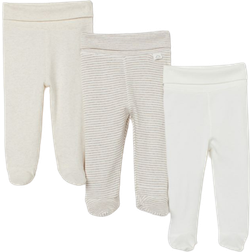 H&M Trousers 3-pack - Light Beige/White Striped