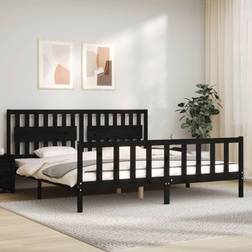 vidaXL Bed Frame with Headboard Black