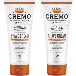 Cremo 2-pack barber grade sandalwood shave ultra-slick shaving 6 oz