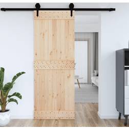 vidaXL Narvik Madera Maciza Pino 85x210 cm - Marrón Puerta Corredera Izquierda (70x)