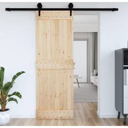 vidaXL 80x210 massivt fyrretræ Skydedør (80x210cm)