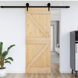 vidaXL massivt fyrretræ Yderdør V (x210cm)