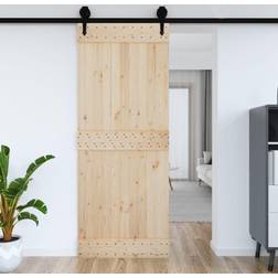 vidaXL Narvik Madera Maciza Pino 90x210 cm - Marrón Puerta Corredera (x)