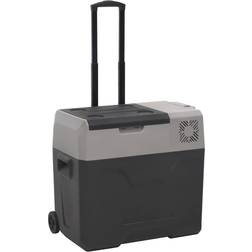 vidaXL Cool Box with Wheel and Handle Black&Grey 50 L Polypropylene