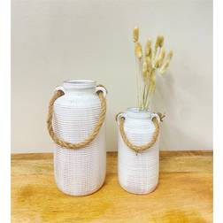 Geko Set of Two Natural Dried Lagarus Bouquets in Cream & Brown