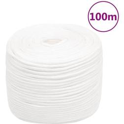 vidaXL Corde de Bateau Corde de Levage Câble d'Amarrage Ancrage Navire Lignes de Gréement Corde à Linge Blanc Complet 10 mm 100 m Polypropylène