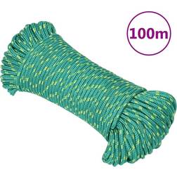 vidaXL Boottouw 3 mm 100 m polypropyleen groen