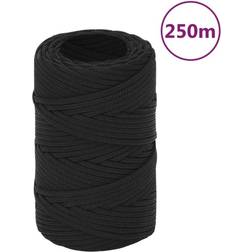 vidaXL black, 2 mm/ 250 m Marine Rope Dock Coil Boat Line Polypropylene Rope Multi Sizes Multi Colours