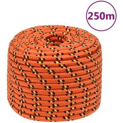 vidaXL Corde de Bateau Corde de Levage Câble d'Amarrage Ancrage Navire Lignes de Gréement Corde à Linge Orange 12 mm 250 m Polypropylène