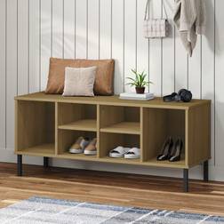 vidaXL with Metal Legs 106 x 35 x 45 cm Shoe Rack