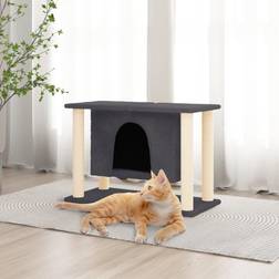 vidaXL Albero Per Gatti Con Tiragraffi In Sisal Grigio Scuro 50 cm