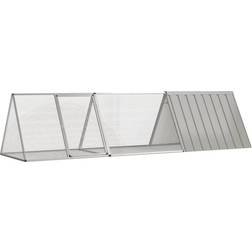 vidaXL kaninbur 302,5x80,5x71 galvaniseret stål grå