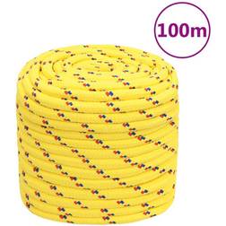 vidaXL Corde de Bateau Corde de Levage Câble d'Amarrage Ancrage Navire Lignes de Gréement Corde à Linge Jaune 16 mm 100 m Polypropylène