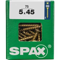 Spax Lot de 75 Vis Acier Tête Fraisée Pozidriv Diam.5 mm x L.45 mm