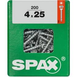 Spax Paquete De 200 Tornillos De Acero Con Cabeza Avellanada Torx Diámetro 4 mm x 25 mm