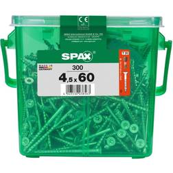 Spax Vis Universelle 4.5 x 60 mm 300 Unités Filetage Partiel Tête Fraisée T-Star Plus T20 4CUT Wirox 4191010450609