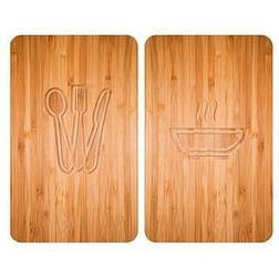 Wenko Planches à découper en verre Lot de 2 couvre plaques universels Lunch