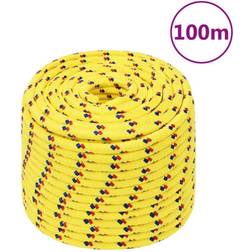 vidaXL Corde de Bateau Corde de Levage Câble d'Amarrage Ancrage Navire Lignes de Gréement Corde à Linge Jaune 12 mm 100 m Polypropylène