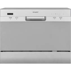 Exquisit GSP206-030F A Scomparsa Totale 6 Coperti Bianco, Acciaio inossidabile