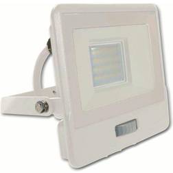 V-TAC 30W Projektør Med PIR Sensor 1m Kabel 6500K Hvid Hus
