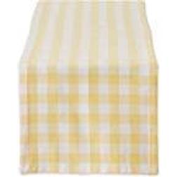 DII Checkers Runner Tablecloth White, Yellow