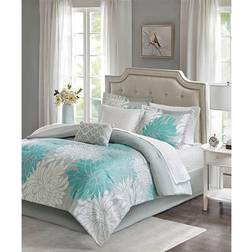 Madison Park Essentials Maible Cozy Bedspread Gray, Turquoise, Blue