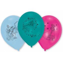 Amscan Luftballons Lizenzartikel Die Eiskönigin 6 Stück pink-blau