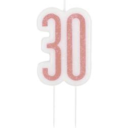 Unique Rose Gold Glitz Number Age 30/30th Birthday Candle