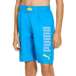 Puma Boy's Logo Swim Trunks Blue White